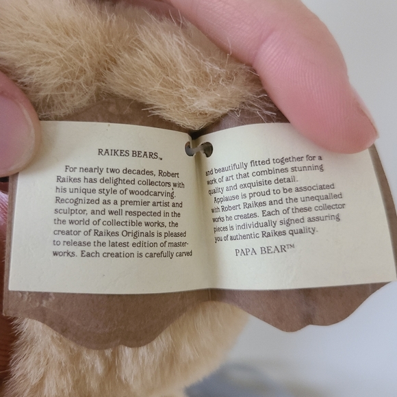 Vintage Autographed Robert Raikes Papa Bear Wooden Plush. - Picture 10 of 10